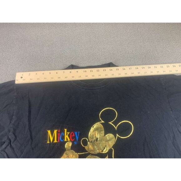 Vintage Mickey Mouse Men's Large T-Shirt Disney Gold Glitter Rare Find - Picture 3 of 7